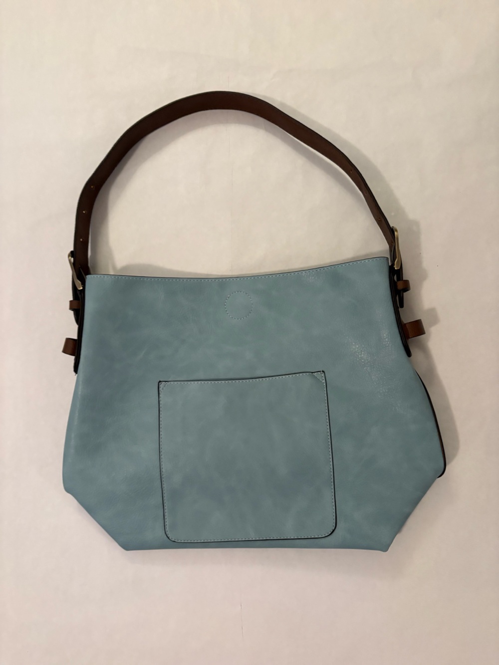 Joy Susan Light Blue Shoulder Bag with Brown Strap